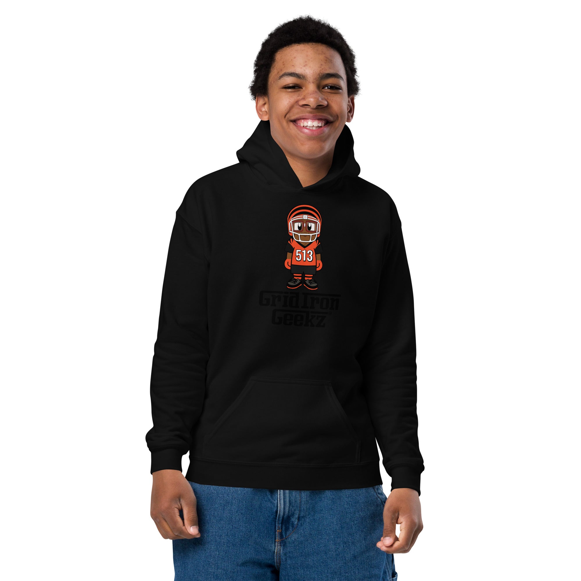 Youth Grid Iron Geekz heavy blend hoodie – The Nerdz Brand