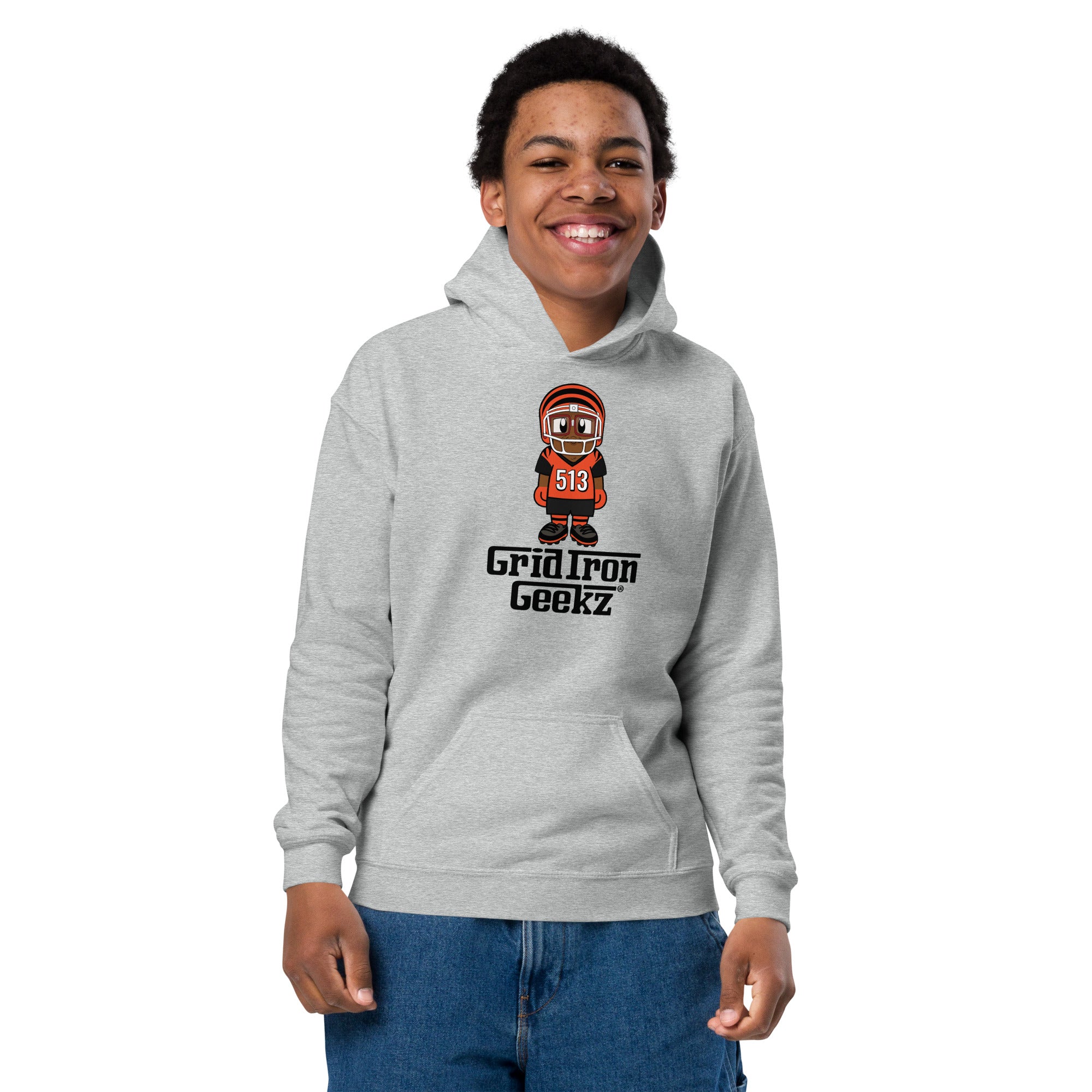 Youth Grid Iron Geekz heavy blend hoodie – The Nerdz Brand